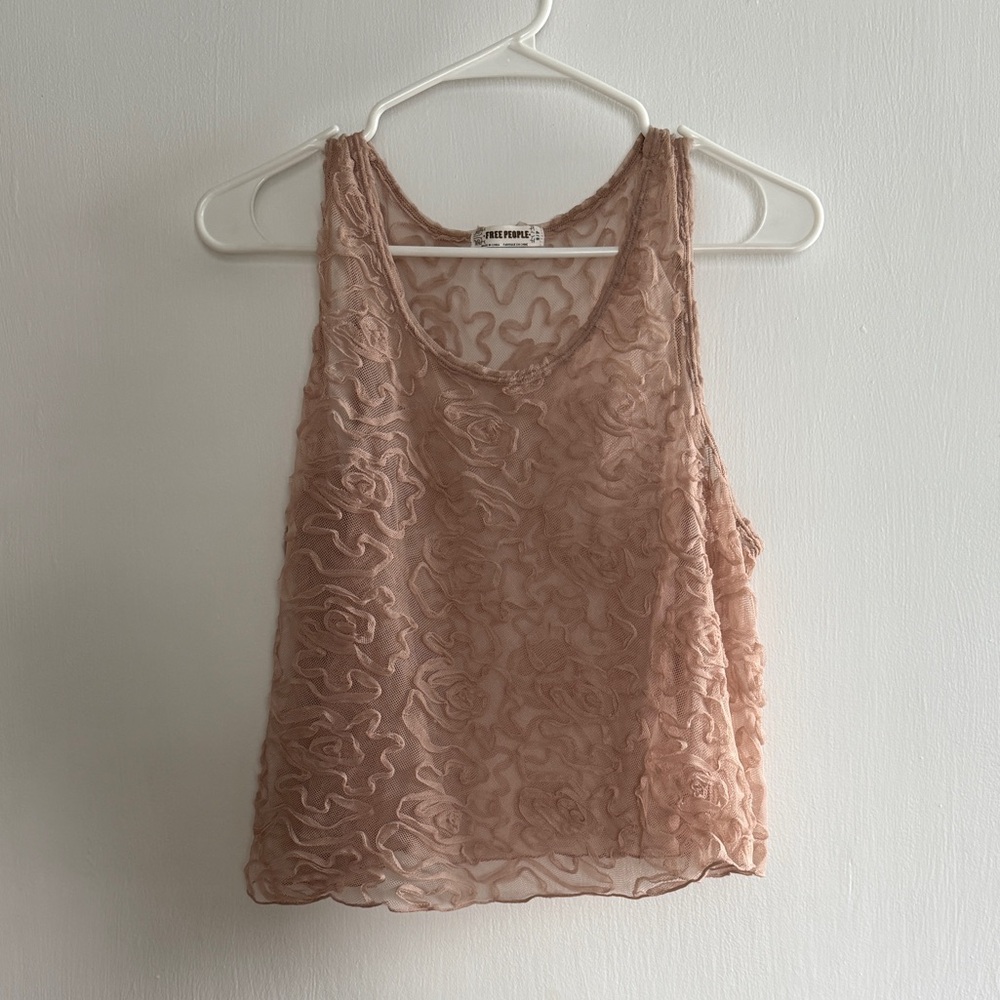 Free People Women's Lace Tank Top - Dusty Pink
